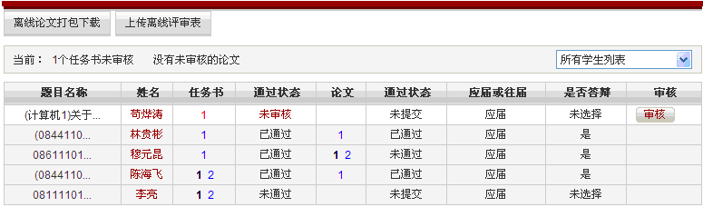 审核任务书论文页面